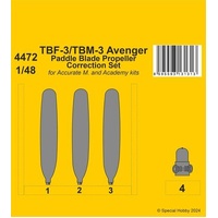 CMK 1/48 TBF-3/TBM-3 Avenger Paddle Blade Propeller Correction Set  for Accurate/Academy kits