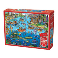 Cobble Hill Doodletown Gone Fishing 1000pc Jigsaw Puzzle