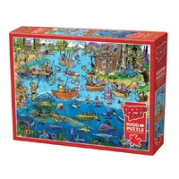 Cobble Hill Doodletown Gone Fishing 1000pc Jigsaw Puzzle
