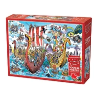 Cobble Hill Doodletown Viking Voyage 1000pc Jigsaw Puzzle