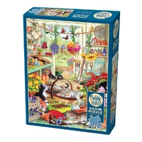 Cobble Hill 500pc Potting Shed Cats Jigsaw Puzzle 45115