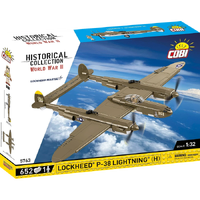 Cobi World War 2 Lockheed P-38H Lightning Construction Set (652 Pieces) Model Brick Kit