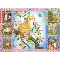 Cobble Hill 1000pc Blossoms & Kittens Ouilt Jigsaw Puzzle