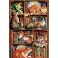 Cobble Hill 2000pc Feline Bookcase Jigsaw Puzzle