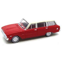 Cooee 1/87 Road Ragers 1962 XL Falcon Station Wagon - Woomera Red with Merino White roof
