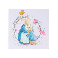 CrystalArt - Peter Rabbit and Mum 18x18cm Card