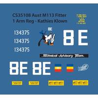 Firestorm Australian M113 Fitter 1st Armoured Regiment "Kathies Klown" Decal Set