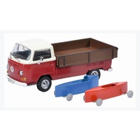 Schuco 1/43 Volks Wagon T2a Pick up With 2 Soap Boxes