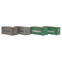 Dapol N 20' Containers  Evergreen 321977 2/371754 3 Maersk 771766/763500 7 W