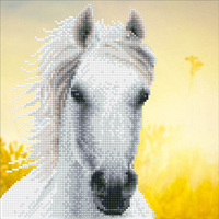 Diamond Dotz Diamond Art - White Horse 30 x 30cm