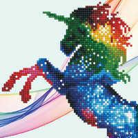 Diamond Dotz Diamond Art Kit, Rainbow Ombre Unicorn 20 x 20cm
