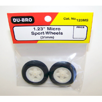 DUBRO 123MS 1.23in MICRO SPORT WHEELS (1 PAIR PER CARD)