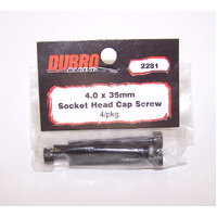 DUBRO 2281 4.0MM X 35 SOCKET-HEAD CAP SCREWS (4 PCS/PACK)