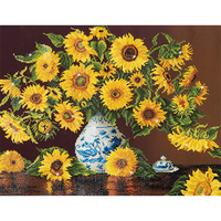 Diamond Dotz Sunflowers In A China Vase 71.12 x 55.9cm