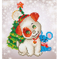 Diamond Dotz Kit Christmas PUP & Mouse 23 x 25cm