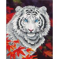 Diamond Dotz White Tiger In Autumn 35.5x45.72cm (14.18)