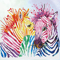 Diamond Dotz Kit Rainbow Zebras - 40 x 40cm