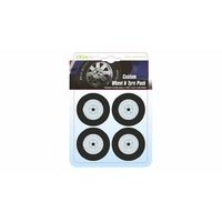 DDA 1/18 12 Slot Chrome Wheel & Tyre 4pack 013-W Diecast