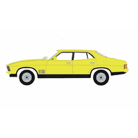 DDA 1/18 Yellow 1974 Ford Falcon XBGT 4 Door Sedan (Opening front doors) 013 Diecast