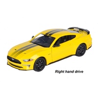 Diecast Distributors 1/24 Yellow 2018 Ford Mustang GT Right Hand Drive Diecast Car