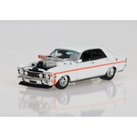 DDA 1/24 XW GTHO Slammed & Supercharged (White w/Orange Stripe) Diecast Model Car