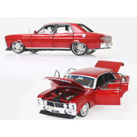 DDA 1/24 Candy Red XY Ford Falcon Custom with Super Charged Barra Engine Diecast Model Car