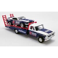 1:64 Allan Moffat U100 Brut 1969 Trans Am Mustang w/Ford F-350 Brut Ramp Truck