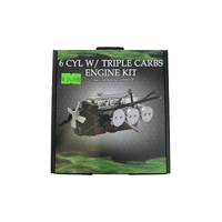 DDA 1/24 LC/LJ 6 cyl Engine w/Triple Carbs Plastic Model Kit Accessory