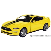 DDA 1/24 Yellow 2018 Ford Mustang GT Right Hand Drive Diecast
