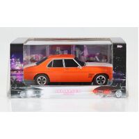 DDA 1/24 Orange Zest Holden HQ Monaro GTS 4 Door Light Up Plastic Model Car