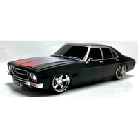 DDA 1/24 Matte Black w/Red/Blue Colour Shift Stripe Holden HQ Custom Spectra Rides Light Up Plastic Model Car