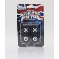 DDA 1/24  Set of 4 x Custom 1 Wheels w/Tyres & Axles - Suits Slammed Models - Holden HQ & HJ - Ford XW & XY