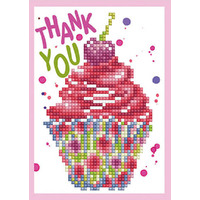 Diamond Dotz Card Kit, CUP Cake Thank YOU - 12.6 x 17.7cm