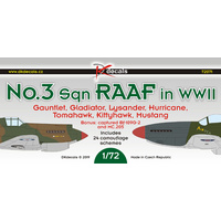 DK Decals 1/72 No.3 Sqn RAAF in WWII Plastic Model Kit