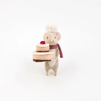 Felt Mouse Holding Cake