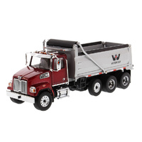 Diecast Masters 1/50 Western Star 4700 SF Dump Truck red cab + Silver dump body Diecast Model