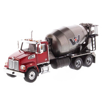Diecast Masters 1/50 Western Star 4700 SF Concrete Mixer red cab + Gun metal dump Diecast Model