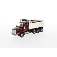Diecast Masters 1/50 Kenworth T880 SBFA Dump-Truck - Radiant red cab + Chrome plated dump body Diecast Model