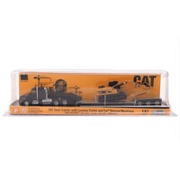 Diecast Masters 1/87 Kenworth T880S 40in-Sleeper Tandem Tractor with Lowboy Trailer and CAT® 320D L Hydraulic Excavator