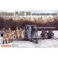 Dragon 1/35 88mm Flak 36 w/Flak Artillery Crew Plastic Model Kit DR6260