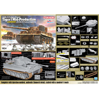 Dragon 1/35 Sd.Kfz.181 Pz.Kpfw.VI Ausf.E Tiger I Mid Production w/Zimmerit s.Pz.Abt.506 Plastic Model Kit DR6624
