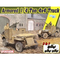 Dragon 1/35 Armored 1/4-Ton 4x4 Truck w/.50-cal Machine Gun Plastic Model Kit DR6727