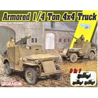 Dragon 1/35 Armored 1/4-Ton 4x4 Truck w/.50-cal Machine Gun Plastic Model Kit DR6727