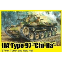 Dragon 1/35 IJA Type 97 "Chi-Ha" w/57mm Gun and New Hull Plastic Model Kit DR6875