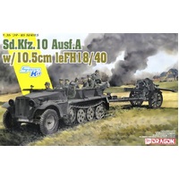 Dragon 1/35 Sd.Kfz.10 + 10.5cm le.SH.18 Plastic Model Kit DR6939