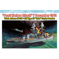 Dragon 1/700 U.S.S. Arizona BB-39 + IJN Type 97 "Kate" Carrier Bomber "Pearl Harbour Attack) Plastic Model Kit