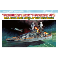Dragon 1/700 U.S.S. Arizona BB-39 + IJN Type 97 "Kate" Carrier Bomber "Pearl Harbour Attack) Plastic Model Kit