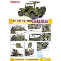 Dragon 1/6 US 1/4-Ton 4X4 Truck w/M2 .50-Cal MG Plastic Model Kit [75052]