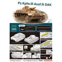 Dragon 1/72 Pz.Kpfw.III Ausf.N DAK Plastic Model Kit DR7634