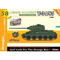 Dragon 1/35 Chinese Volunteer T-34/85 w/Chinese Volunteers Plastic Model Kit DR9158